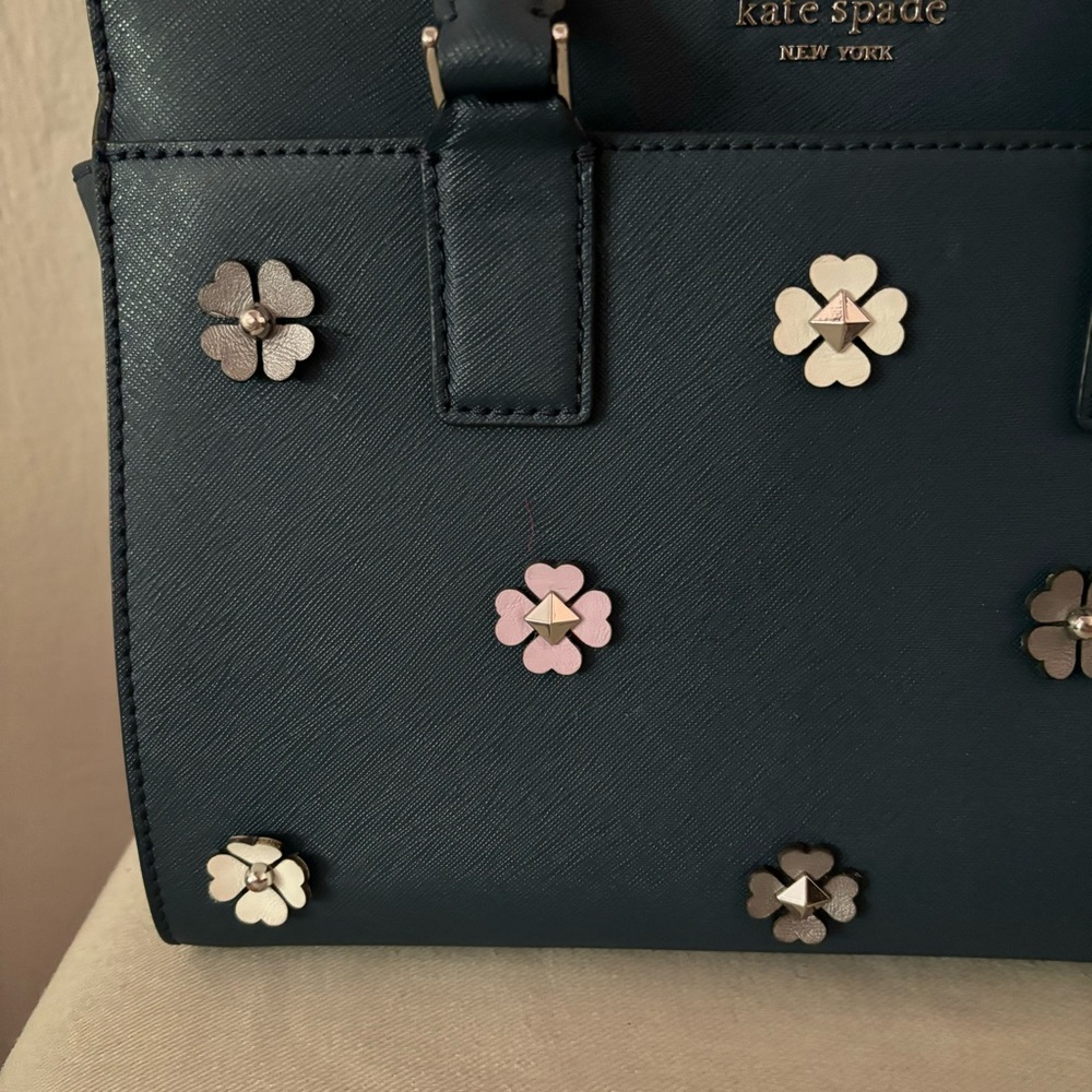Kate Spade Medium Satchel Cameron Spade Flower Appliqué Purse - Picture 5 of 12